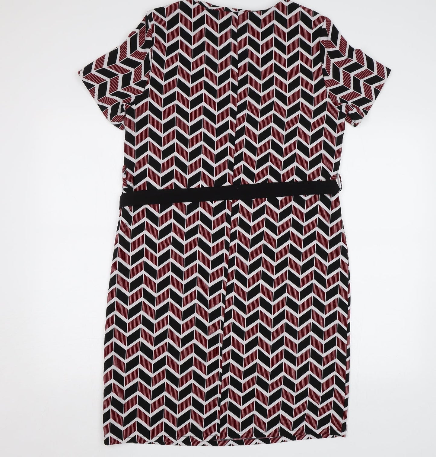 New Look Womens Red Geometric  Pencil Dress  Size 10