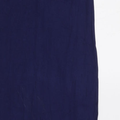 Close-up detail of ASOS women’s blue maxi, size UK 10
