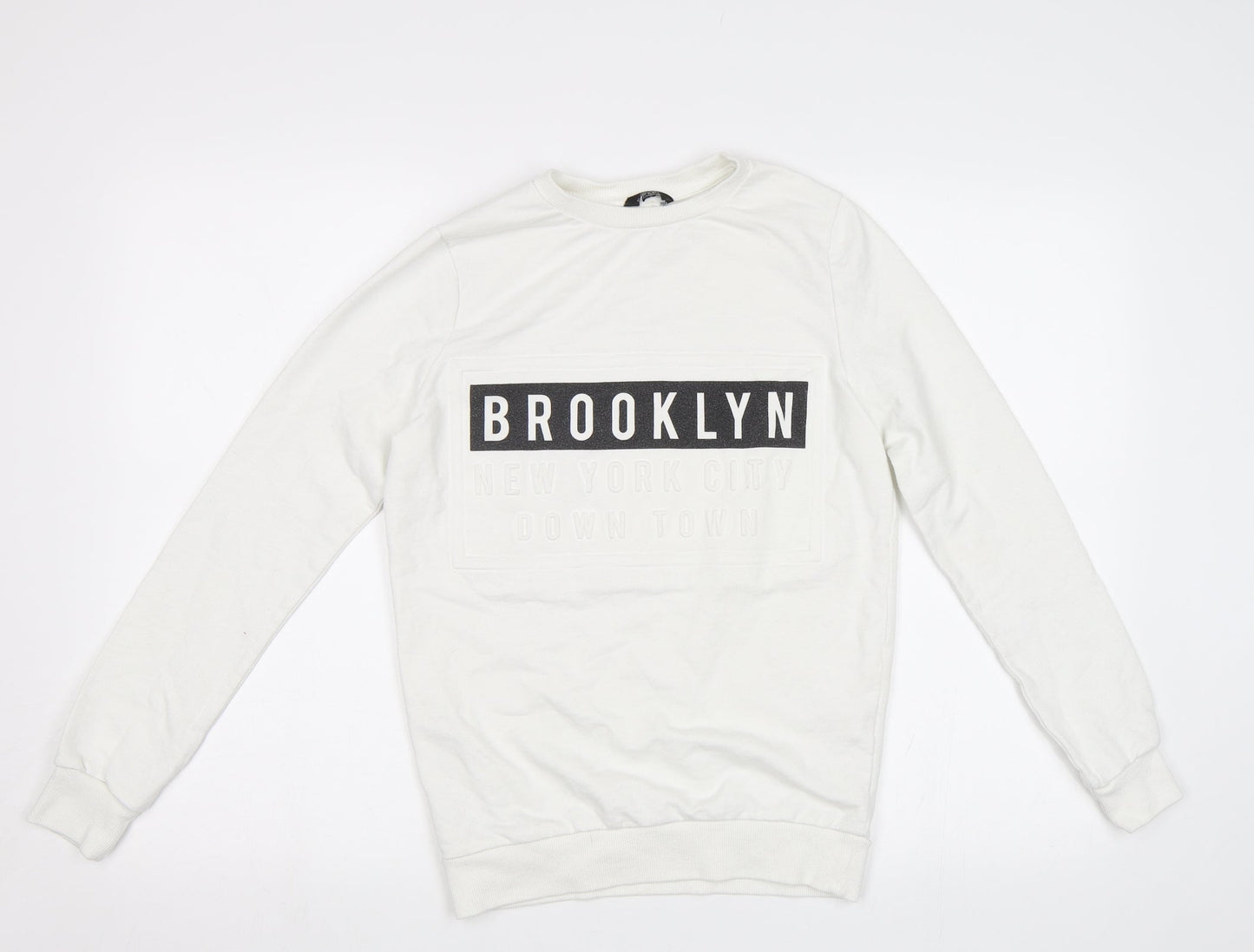 F&F Womens White   Pullover Sweatshirt Size 6