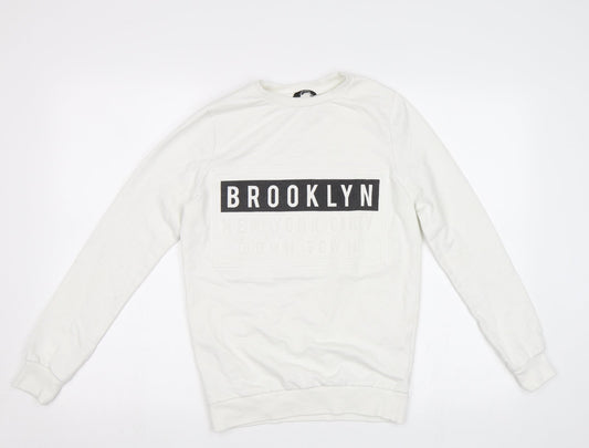 F&F Womens White   Pullover Sweatshirt Size 6