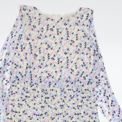 Womens Multicoloured Geometric  A-Line  Size 8