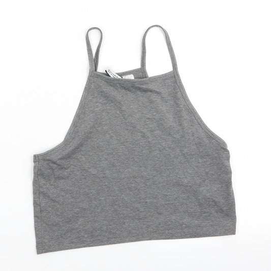 Divided Womens Grey   Cropped T-Shirt Size 10