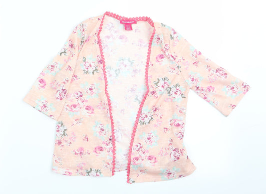Young Dimension Girls Pink Floral  Cardigan Jumper Size 3-4 Years