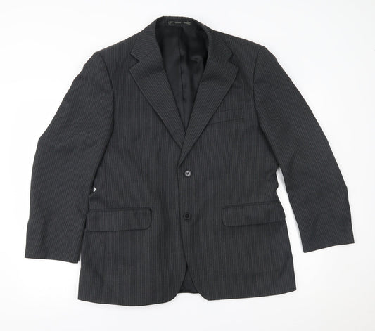 Pinstripe Mens Black Striped  Jacket Blazer