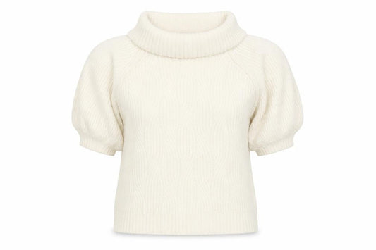 Front view of Miss Selfridge women’s white argyle/diamond jumper, size UK 10