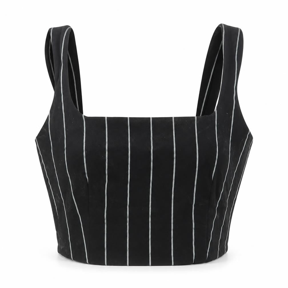Divided by H&M Womens Black Striped  Basic Tank Size 4