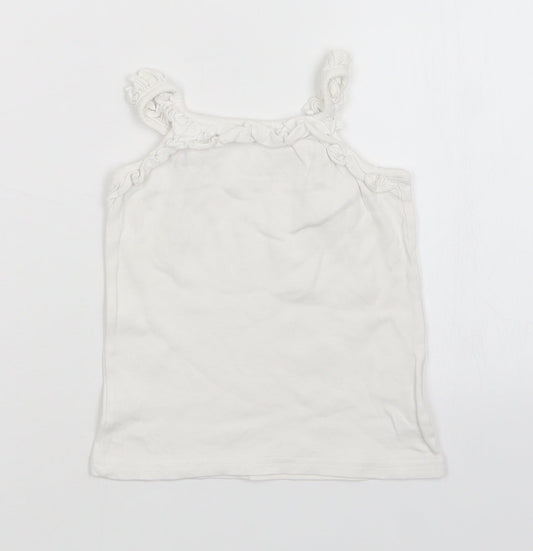 Matalan Girls White   Basic Tank Size 2-3 Years