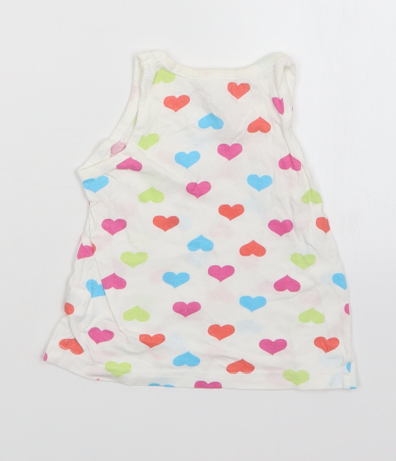 girl2girl Girls White Polka Dot  Basic Tank Size 2-3 Years