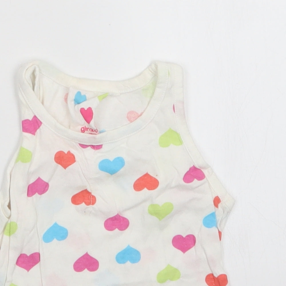 girl2girl Girls White Polka Dot  Basic Tank Size 2-3 Years