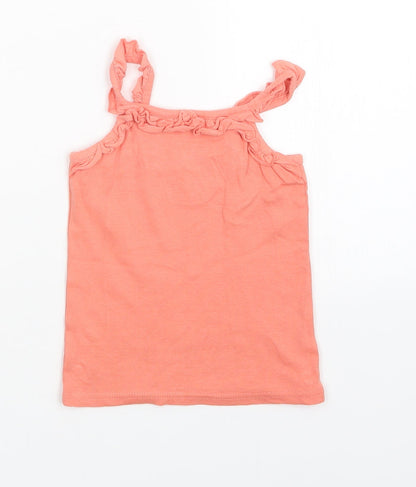Additional front view of Matalan girls’ orange basic tank, size 2-3, years