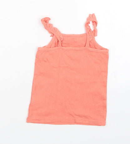 Back view of Matalan girls’ orange basic tank, size 2-3, years