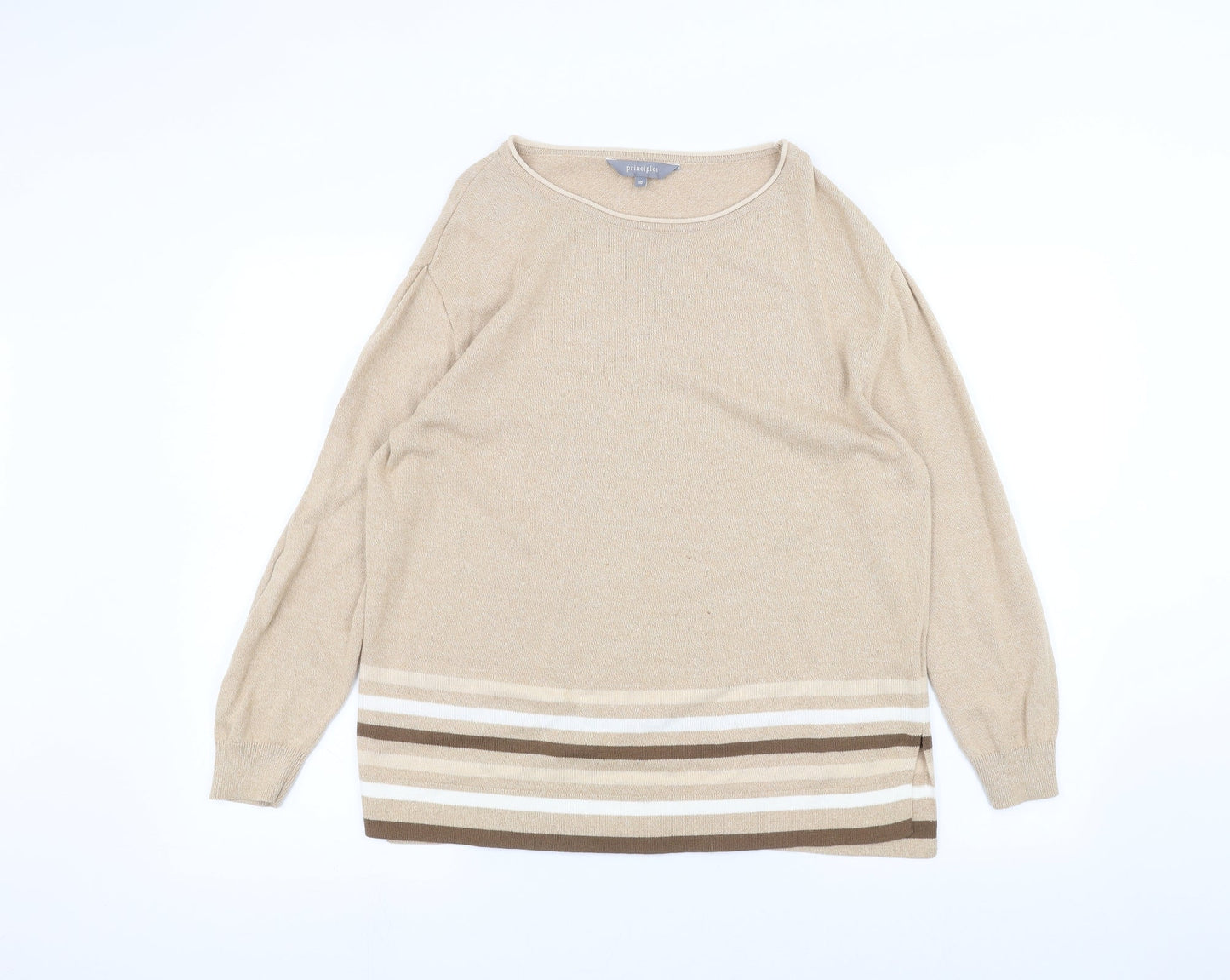 Principles Womens Brown   Basic T-Shirt Size 10