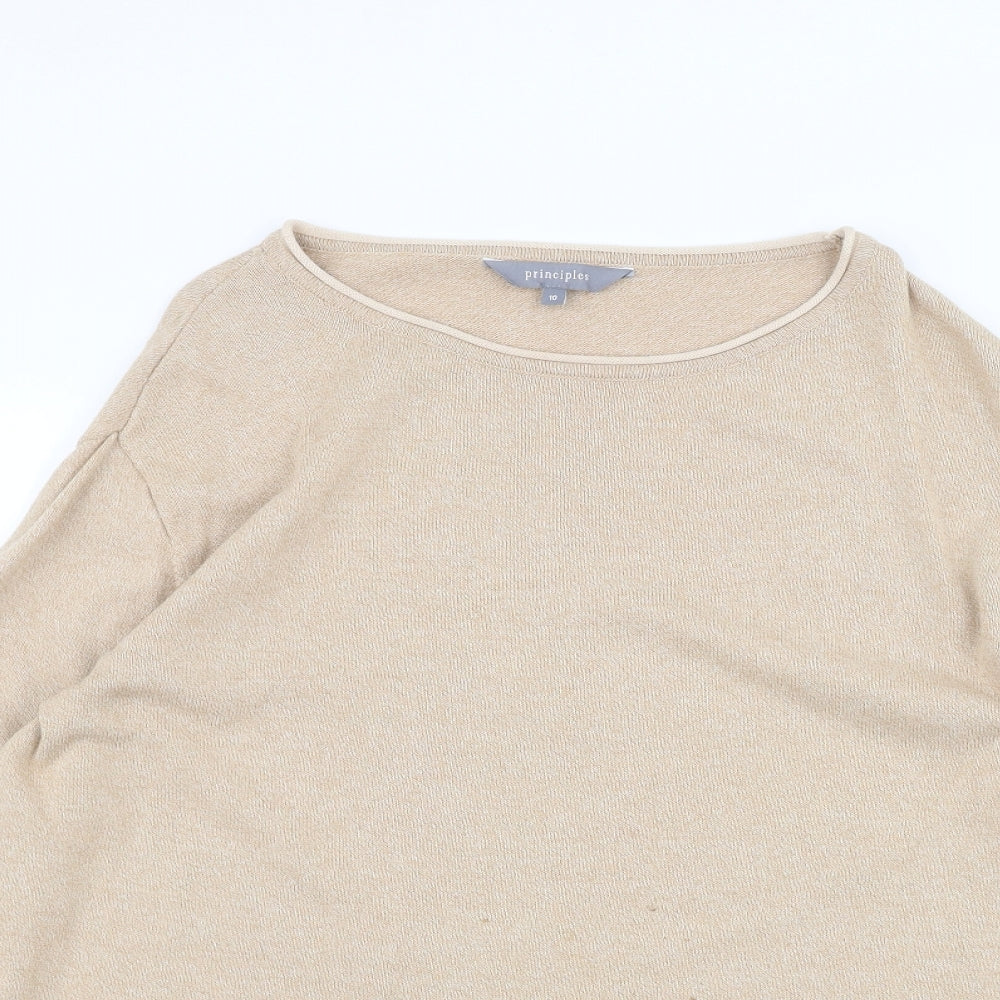 Principles Womens Brown   Basic T-Shirt Size 10