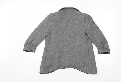 Back view of Silence & Noise women’s grey jacket blazer, size XS