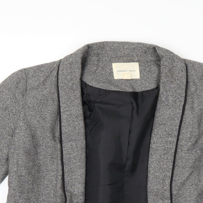 Close-up detail of Silence & Noise women’s grey jacket blazer, size XS