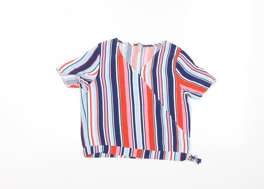 Primark Girls Multicoloured Striped  Wrap Blouse Size 12-13 Years