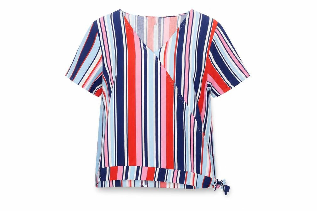 Primark Girls Multicoloured Striped  Wrap Blouse Size 12-13 Years
