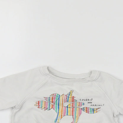 Next Girls White   Pullover Sweatshirt Size 3 Years