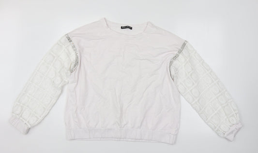 Select Womens White   Pullover Jumper Size L