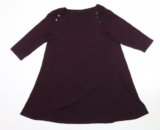 Wallis Womens Purple  Knit Tunic Blouse Size S