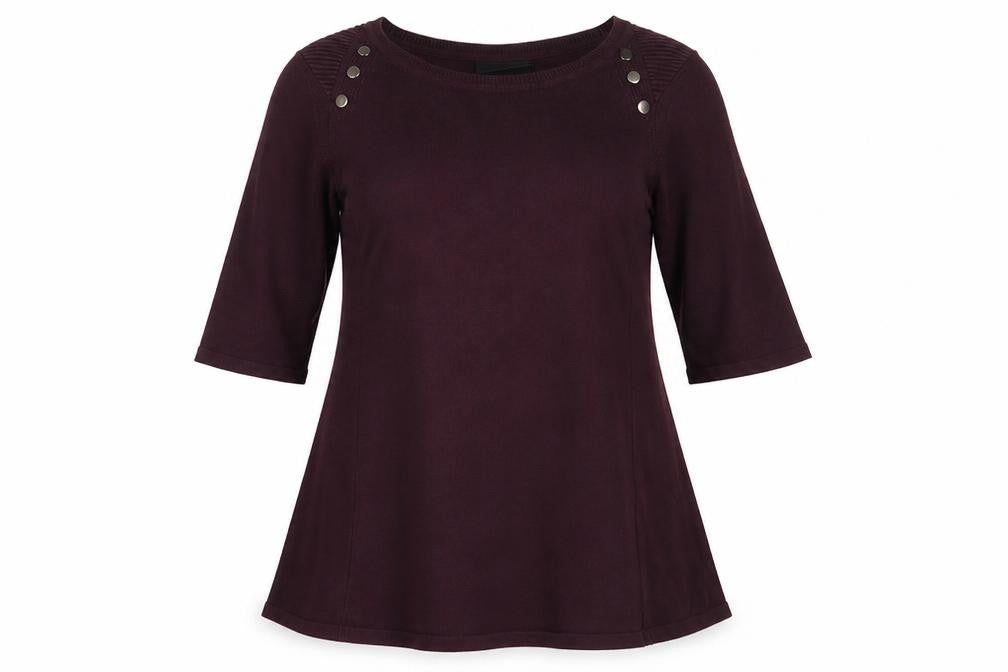 Wallis Womens Purple  Knit Tunic Blouse Size S