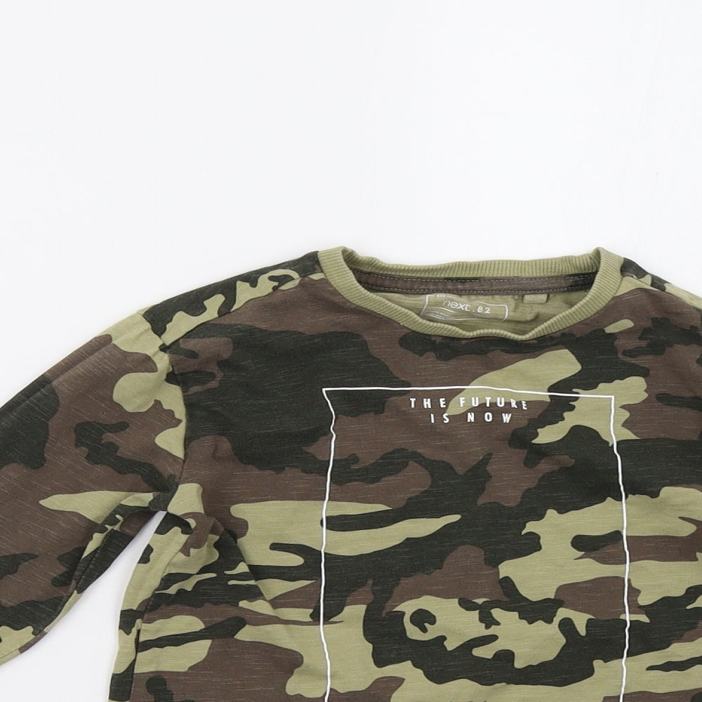 NEXT Boys Green Camouflage  Basic T-Shirt Size 5 Years