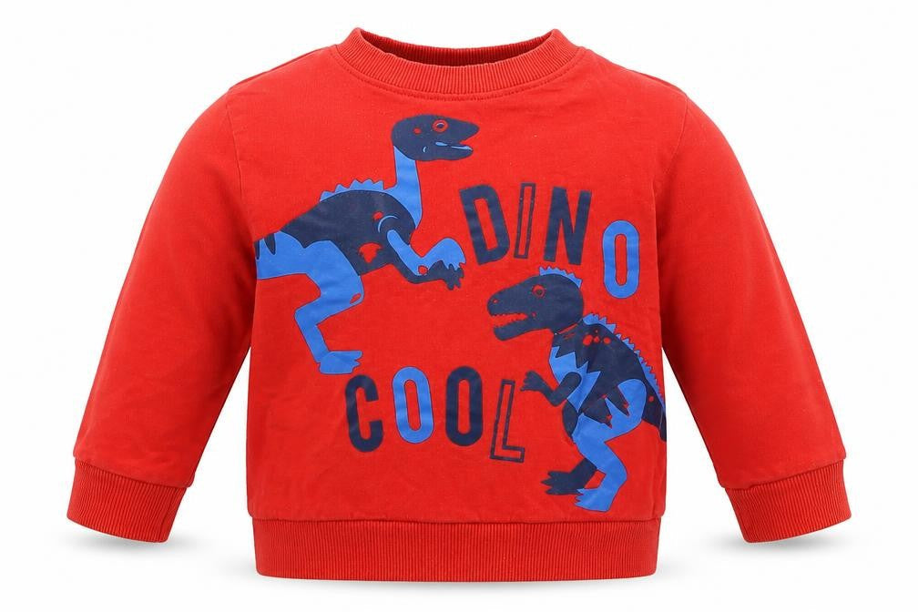 Studio Boys Red   Basic T-Shirt Size 12-18 Months  - Dino Cool