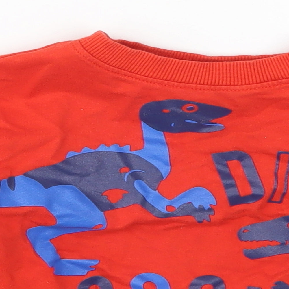 Studio Boys Red   Basic T-Shirt Size 12-18 Months  - Dino Cool