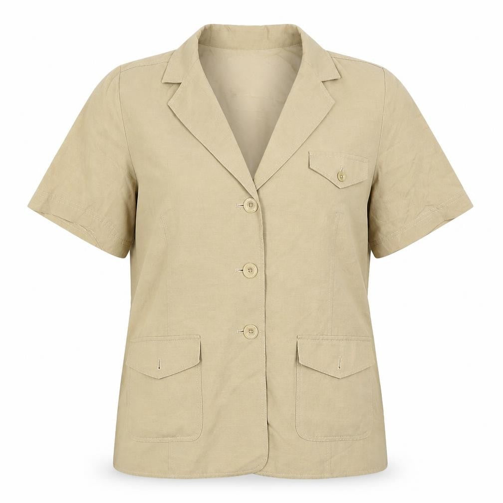 Country Casuals Womens Beige   Basic Button-Up Size M
