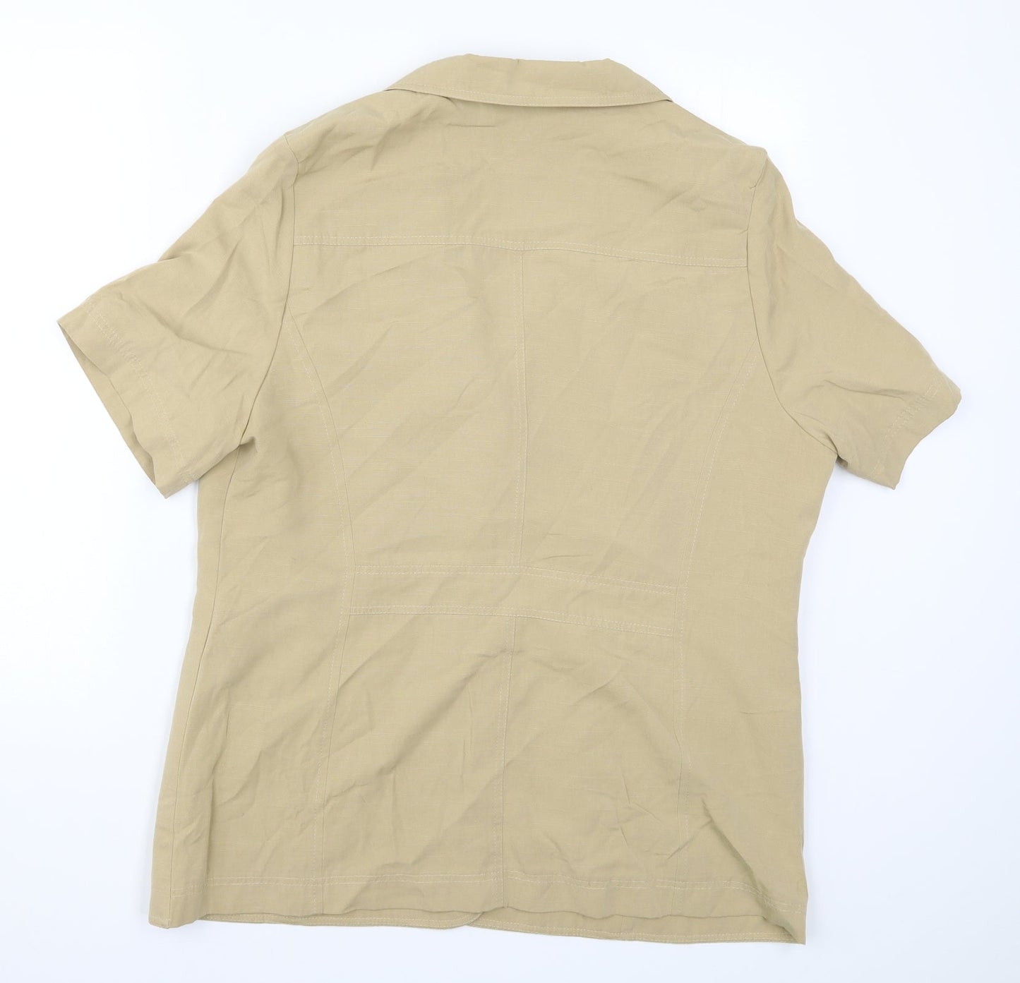 Country Casuals Womens Beige   Basic Button-Up Size M