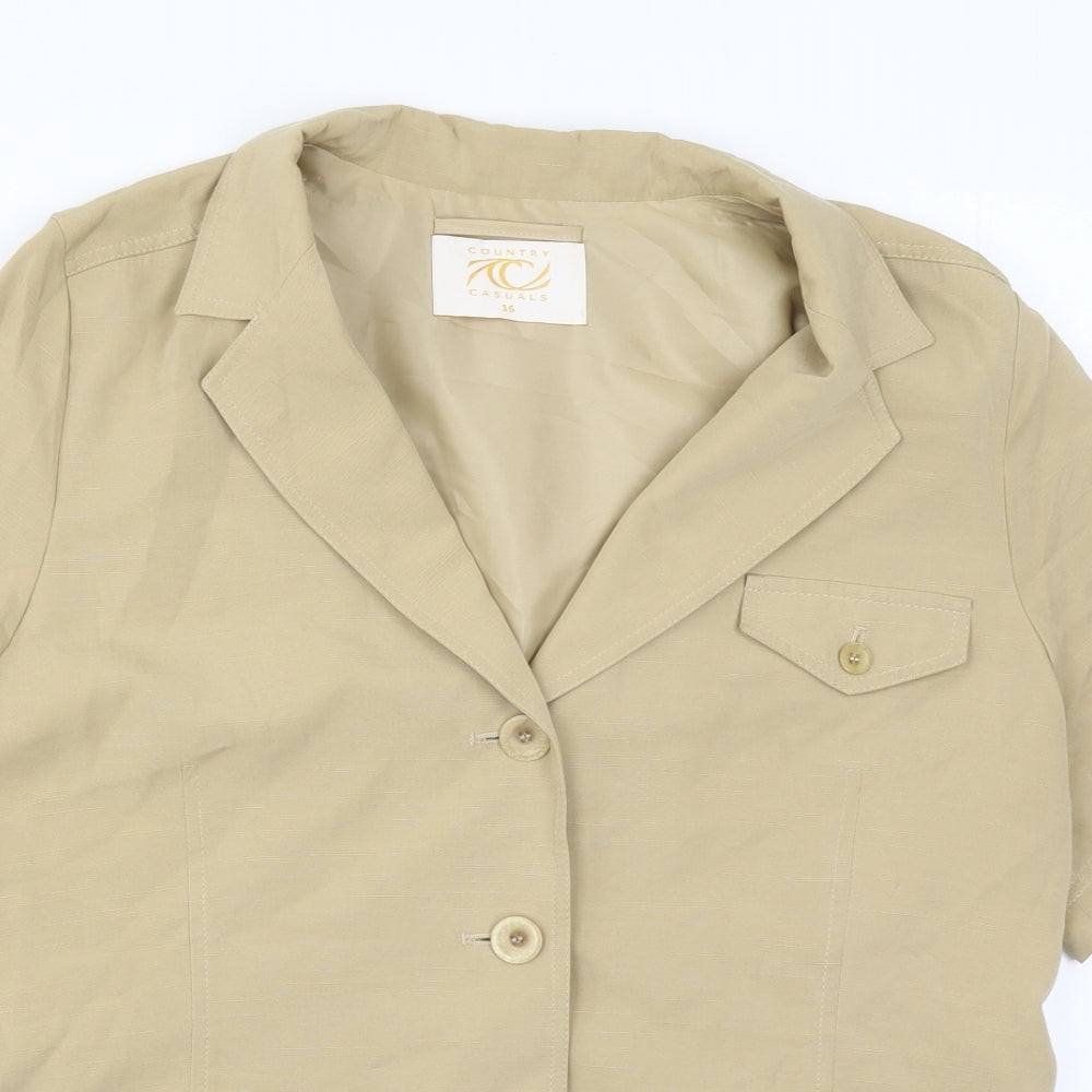 Country Casuals Womens Beige   Basic Button-Up Size M