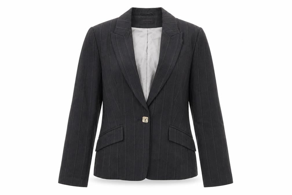 Principles Womens Grey Striped  Jacket Suit Jacket Size 10
