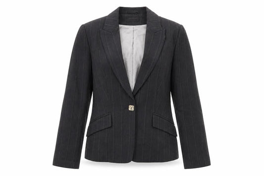 Principles Womens Grey Striped  Jacket Suit Jacket Size 10