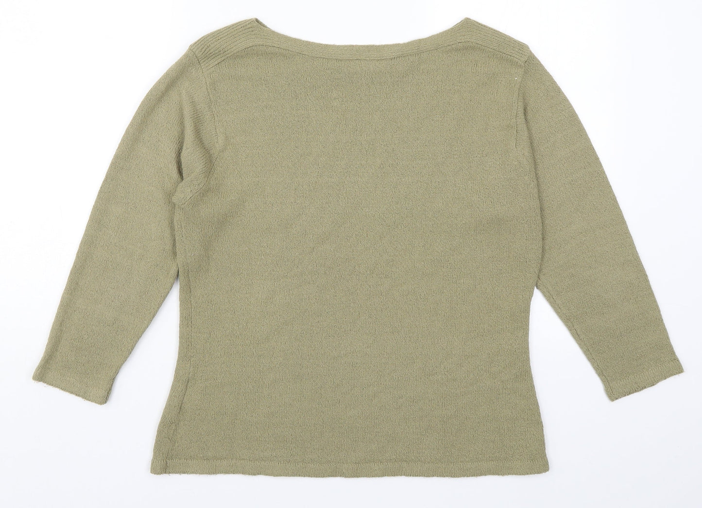 Collections Womens Green  Knit Pullover Jumper Size M