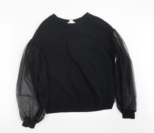 H&M Womens Black  Knit Pullover Jumper Size S