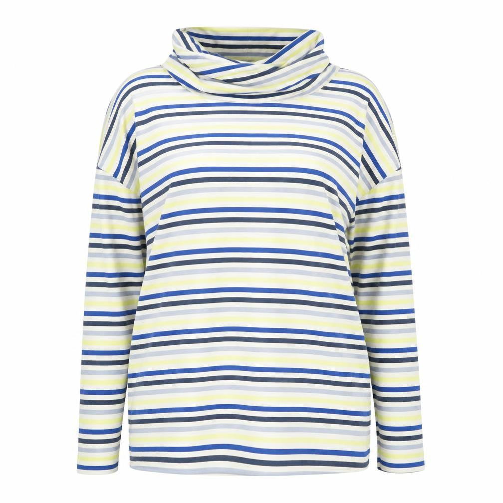 EAST Womens Blue Striped  Basic T-Shirt Size S