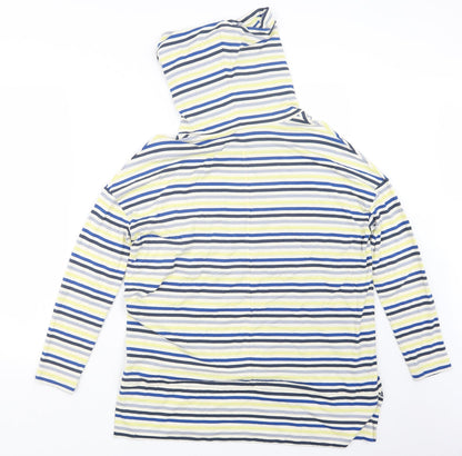East Womens Blue Striped  Basic T-Shirt Size S