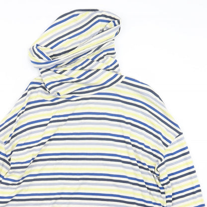East Womens Blue Striped  Basic T-Shirt Size S