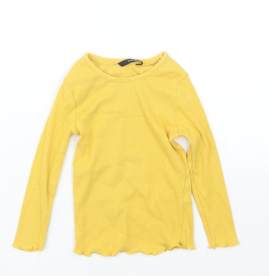 George Girls Yellow   Basic T-Shirt Size 2-3 Years