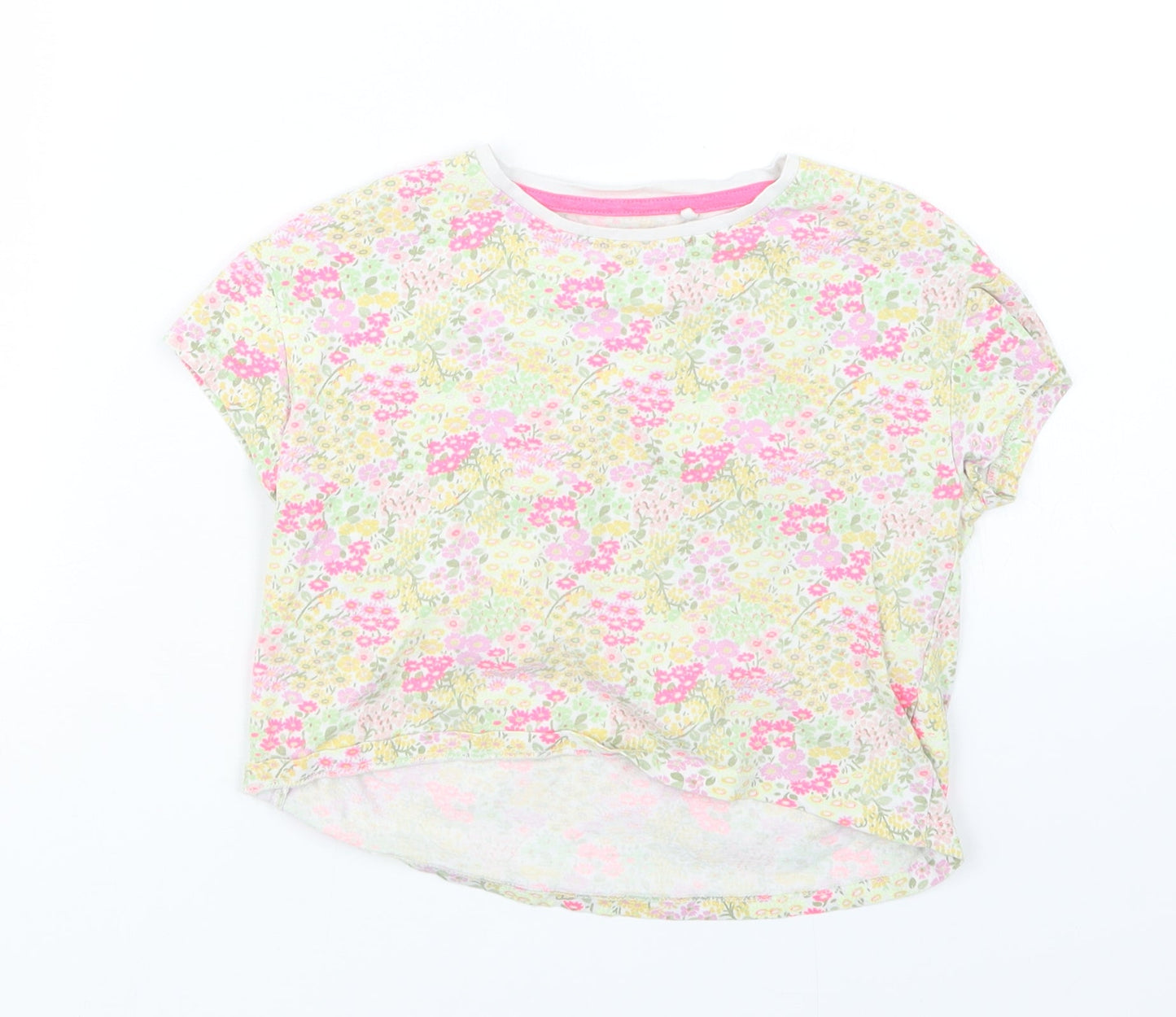 NEXT Girls Purple Floral  Basic T-Shirt Size 6 Years