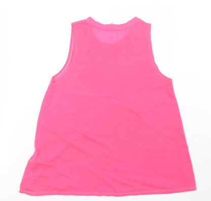 Back view of Papaya women’s pink basic tank, size UK 8