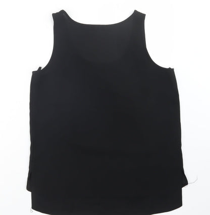 Back view of Papaya women’s black basic tank, size UK 8