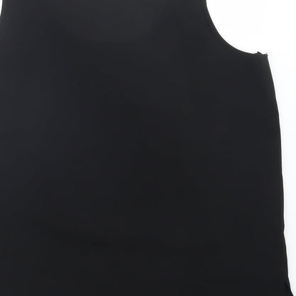 Brand and care label for Papaya women’s black basic tank, size UK 8