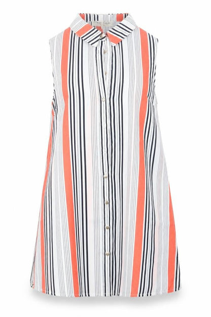 Parisian Womens Pink Striped  Basic Button-Up Size 10