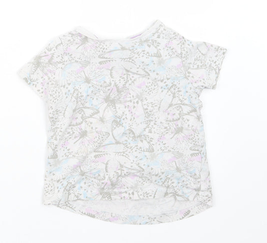 TU Girls White Geometric  Top Pyjama Top Size 3-4 Years