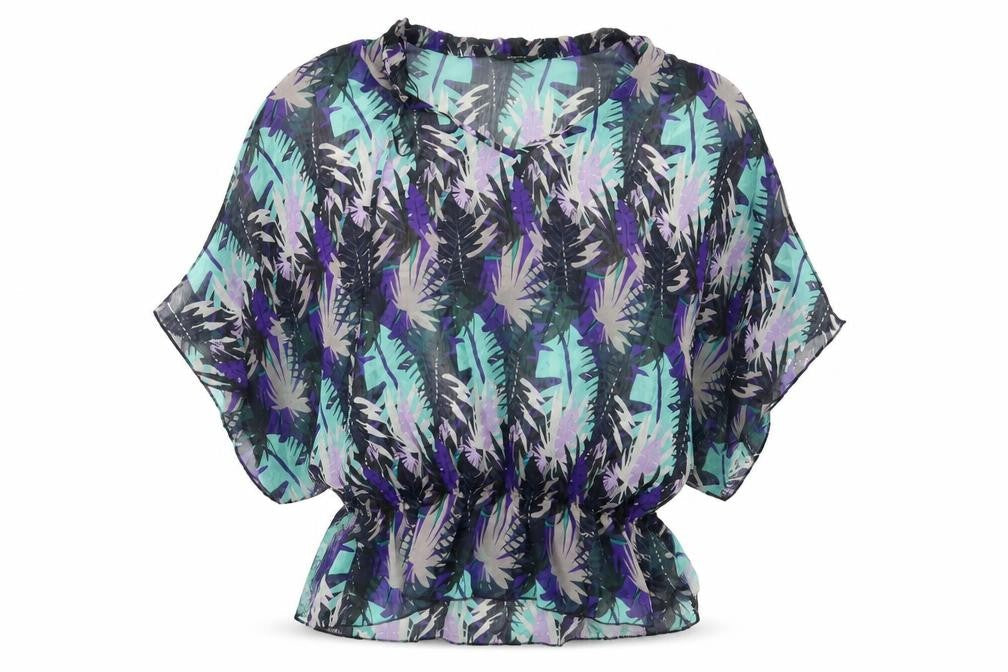 Papaya Womens Purple Geometric  Basic Blouse Size 10