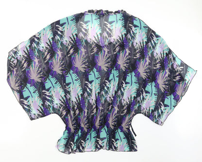 Back view of Papaya women’s purple geometric basic blouse, size UK 10