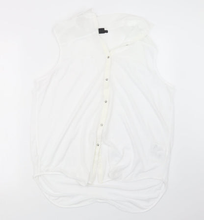 H&M Womens White   Basic Button-Up Size M