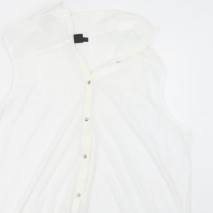 H&M Womens White   Basic Button-Up Size M