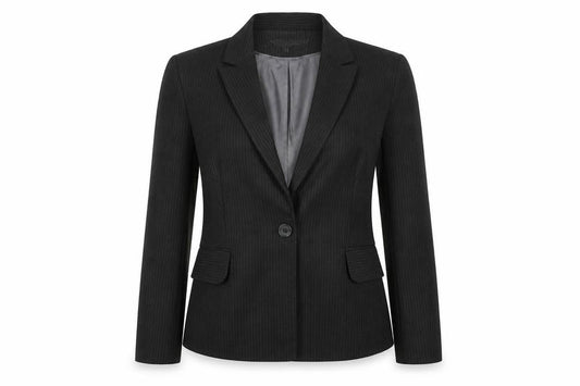 Warehouse Womens Grey Striped  Jacket Suit Jacket Size 10